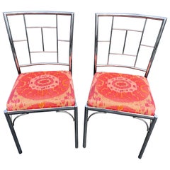 Pair of Chrome Chinoiserie Chairs