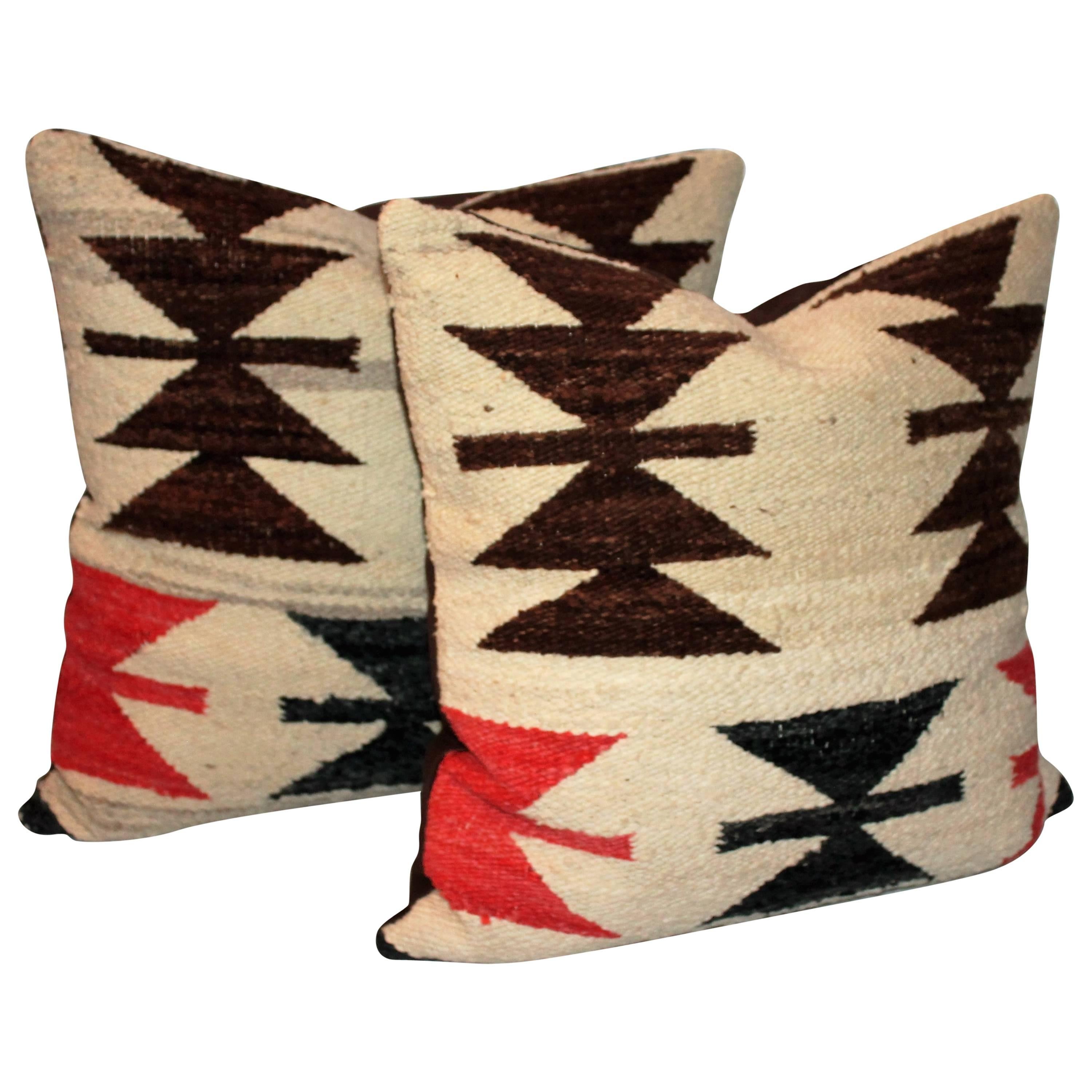 Pair of Early Geometric Navajo Pillows