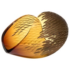 Planet in Faceted Gold, a 23 carat & cut glass sculpture by Lena Bergström