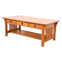 Stickley Mission Arts & Crafts in Oak Tavolino da caffè con fuso a doppia faccia