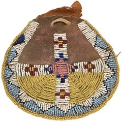 Antique Native American Beaded Pouch, Arapaho 'Plains Indian, ' 19th Century