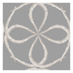 Art Deco Inspired White & Grey Wallpaper: Quatrefoil Fog