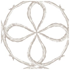 Papel Pintado Blanco y Blanco de Inspiración Art Decó: Blanco Quatrefoil