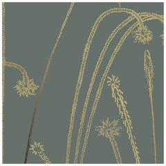 Fireworks Wallpaper Gold on Green background: Feux D'Artifice Green Gold