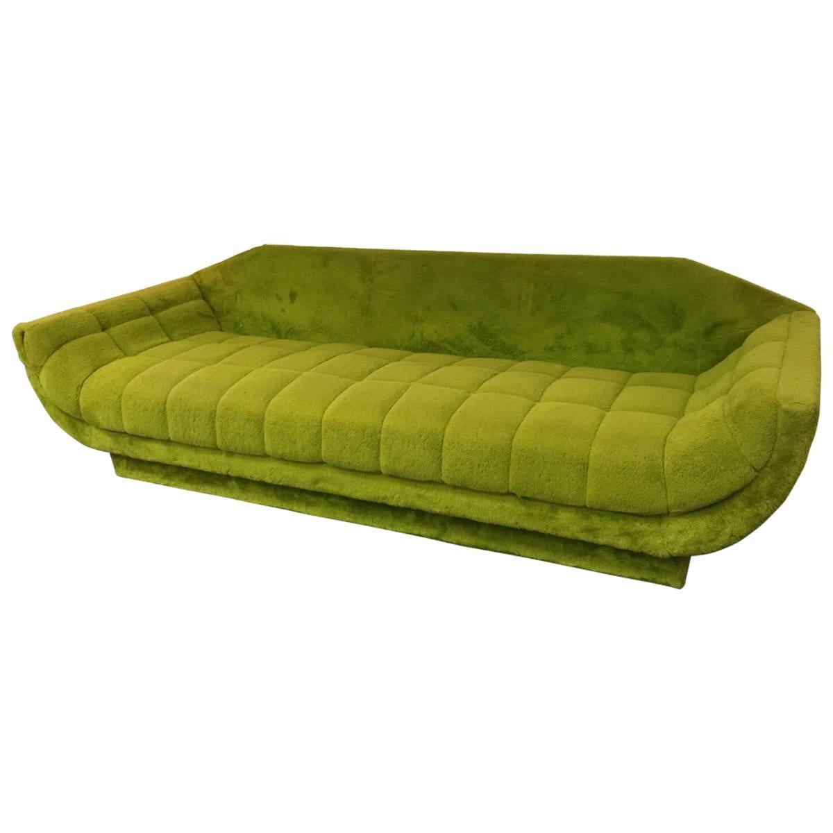 Fantastic Lime Adrian Pearsall Gondola Sofa For Sale