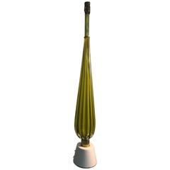 Exquisite Murano Glass Table Lamp in Light Green with Gold by Seguso 1