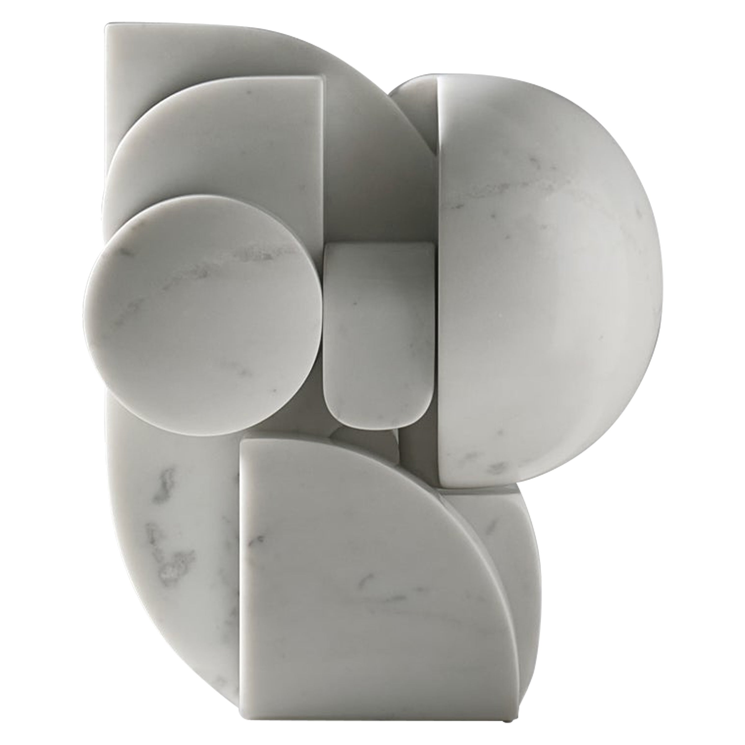 Sculpture abstraite en marbre de Carrare imbriquée par Andrea Cascella, Italie 1987