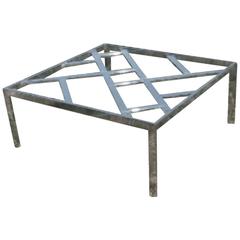 Milo Baughman DIA Chrome Chinese Chippendale Coffee Table Design Institute DIA 6