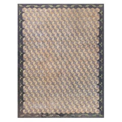 Doris Leslie Blau Alfombra Geométrica Enganchada Americana Vintage