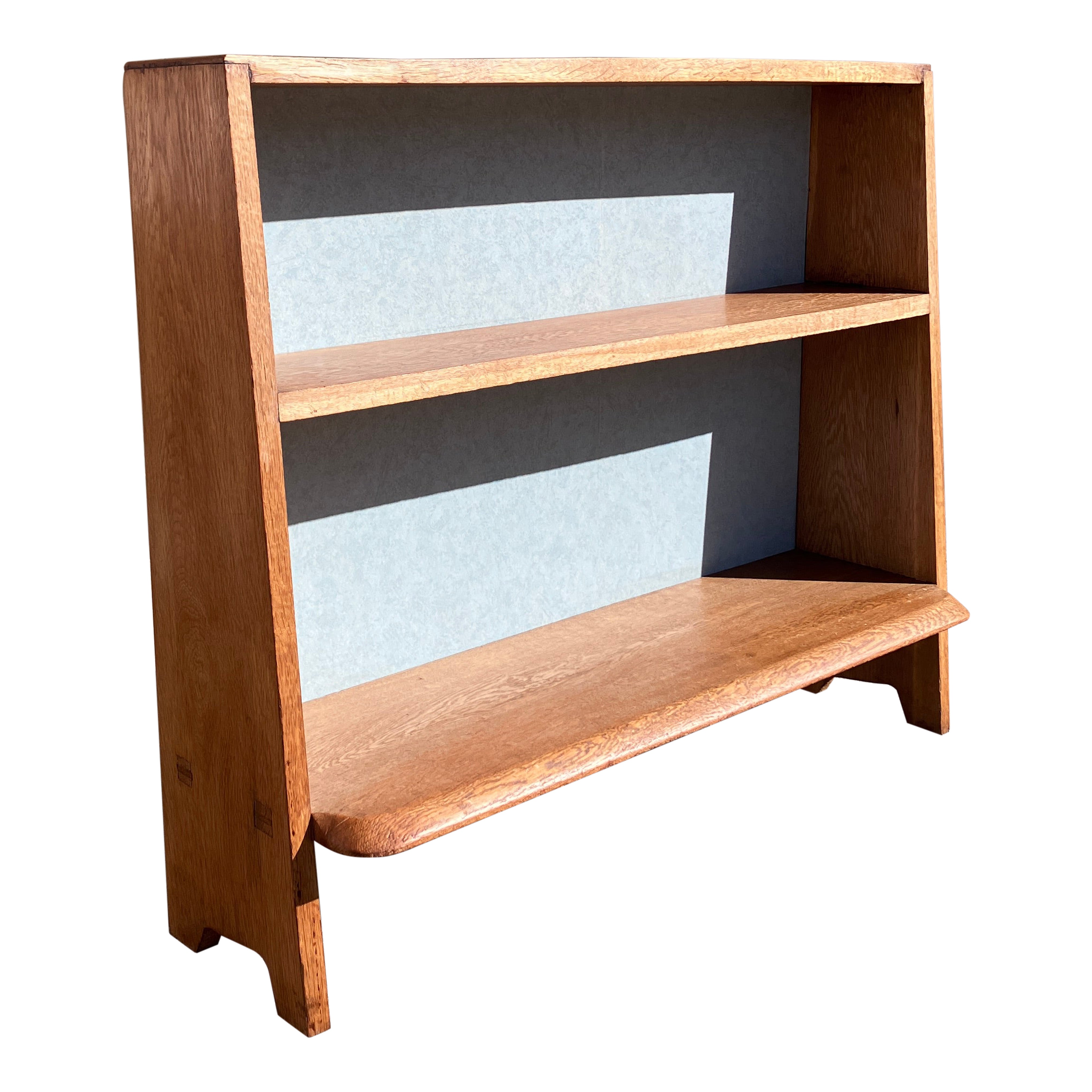 Small Mid Century Solid Oak Freestanding Bookcase Made in England