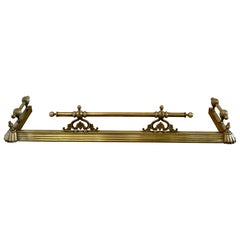 Antique Victorian Brass Fender (garde-boue en laiton)