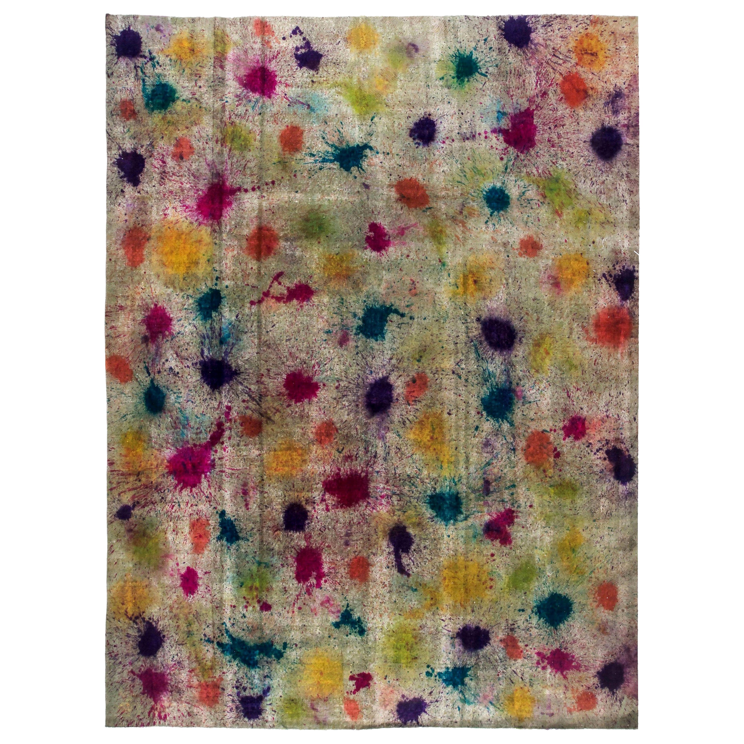 Contemporary Abstract Daliesque Handmade Wool Rug by Doris Leslie Blau