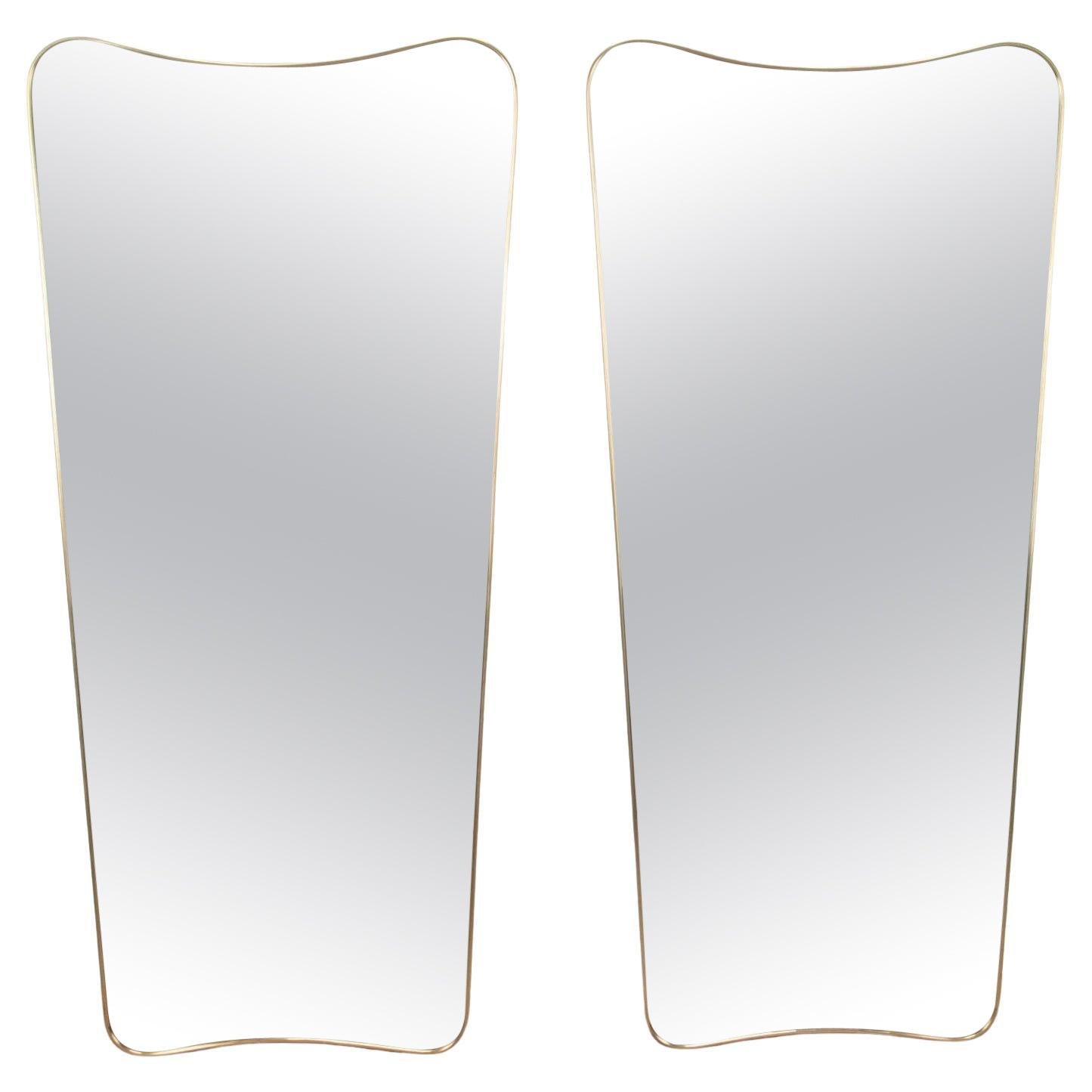 Pair of 20th Century Italian Brass Mirrors