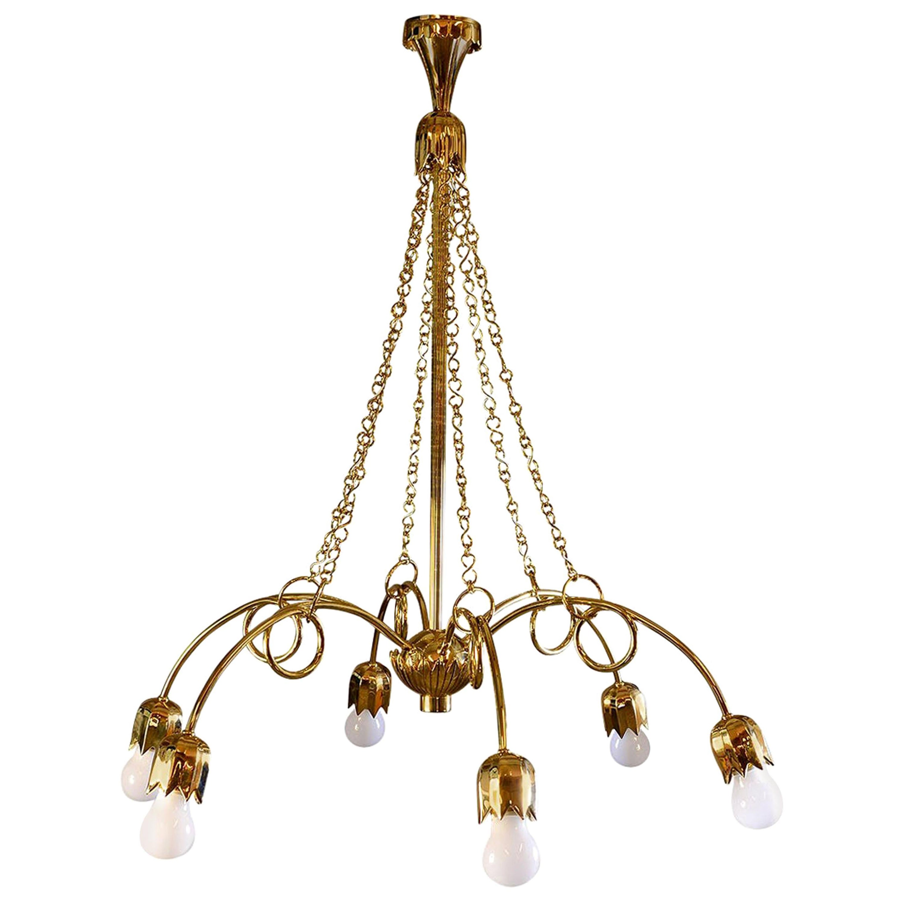 Art Deco Style Josef Hoffmann & Wiener Werkstätte Chandelier, Re Edition For Sale