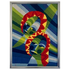 La Nouvelle Tapisserie DMC, French Mid Century Modern Needle Point Tapestry