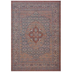 Alfombra Persa Hadji Jallili Tejida a Mano en Lana Floral Rosa Antiguo