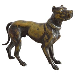 Wiener Bronze des späten 19. Jahrhunderts, Skulptur eines Hundes mit Halsband