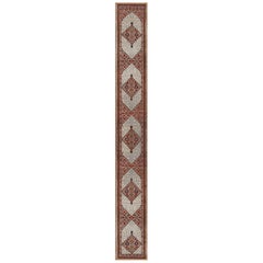 Handwoven Antique Brown Wool Long Persian Serab Runner