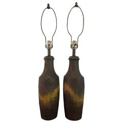 Grande coppia di lampade in ceramica di Marcello Fantoni, Italia, anni '60
