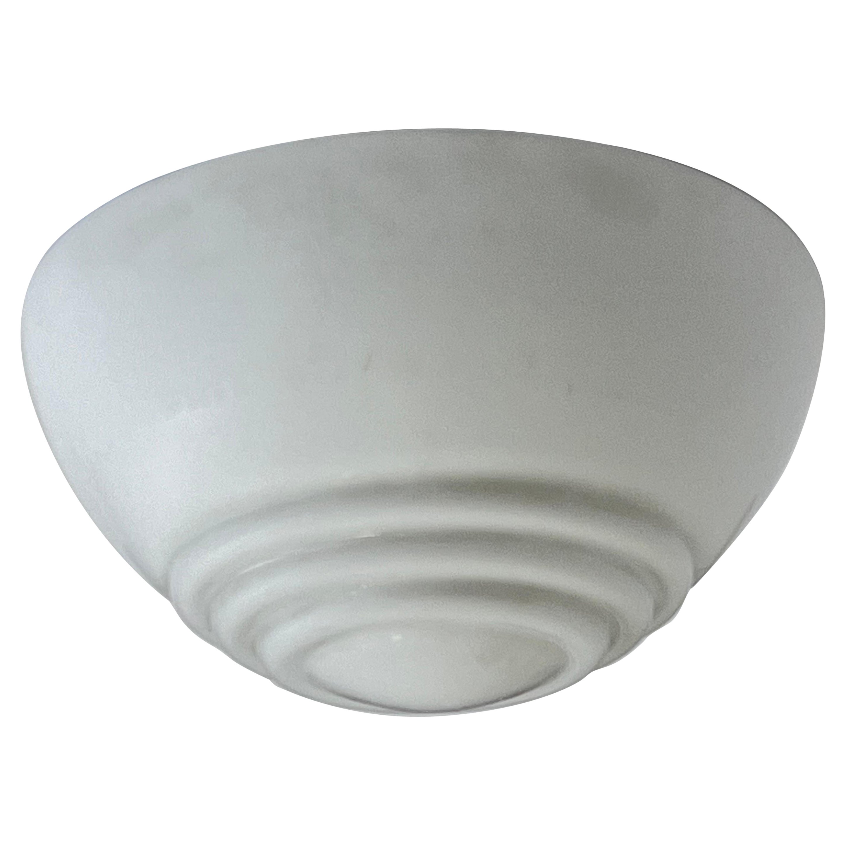 Mid-Century Milk Glass Flush Mount or Wall Light, Czechoslovakia
