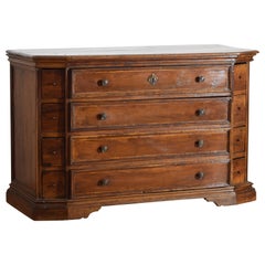Italian, Tuscany, Baroque Period Walnut 12-Drawer Scantonata Commode, 17th cen