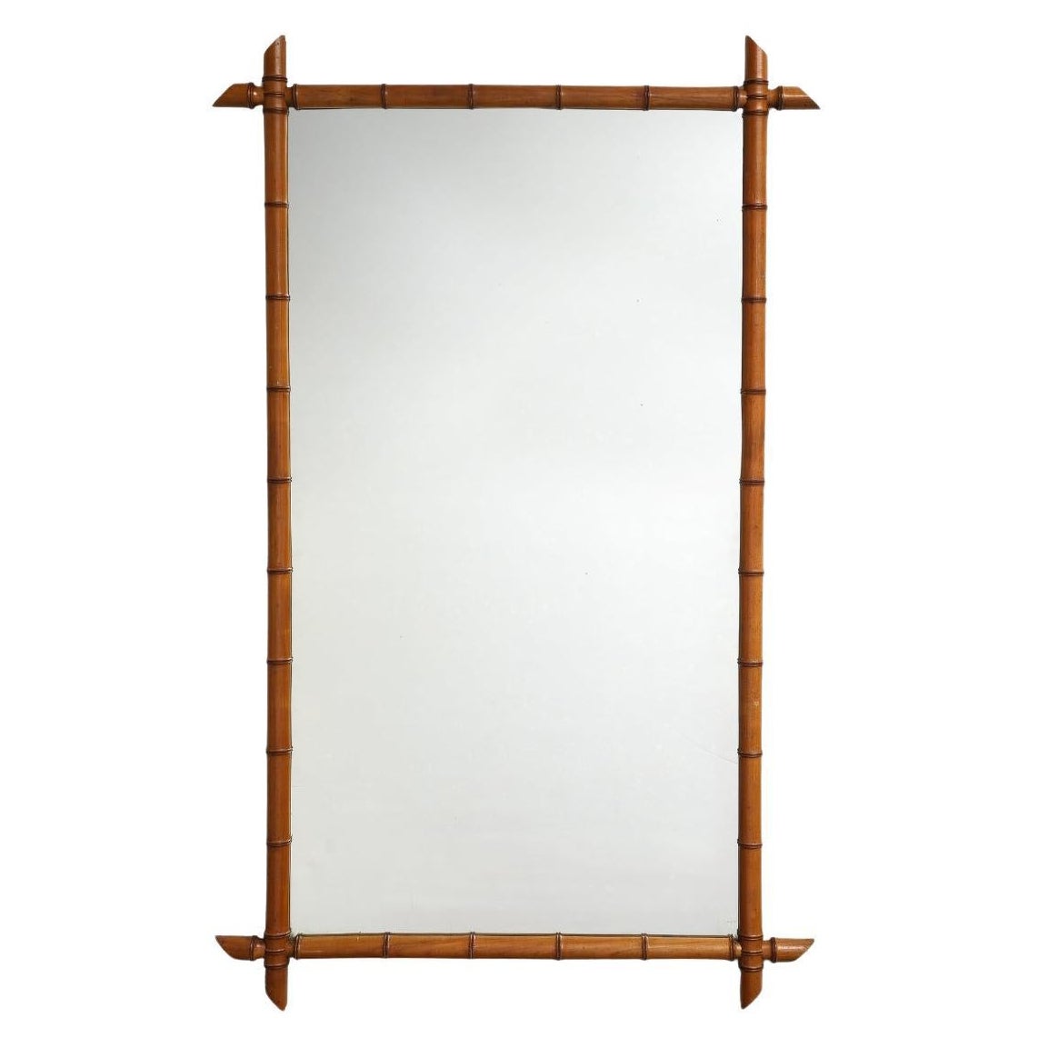 Large Vintage Faux Bamboo Mirror