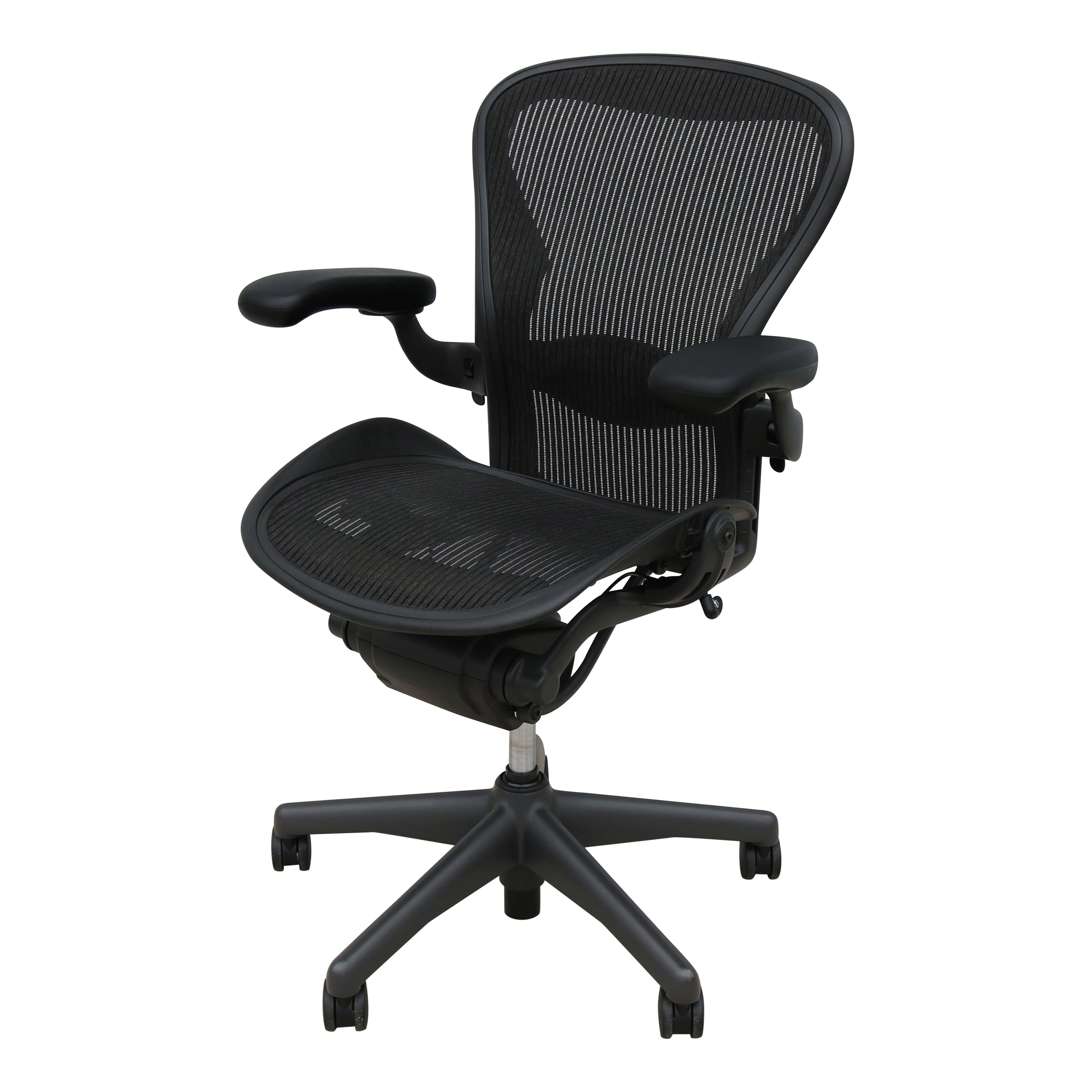 Herman Miller Aeron Chair Size B, Carbon Mesh & Graphite, Fully Adjustable, 2016