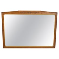 Henredon French Regency Louis XVI Carved Cherry Wood and Gold Gilt Wall Mirror