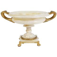 Beautiful Coupe in Onyx and Gold Gilt Bronze, Napoleon III in the Empire Style