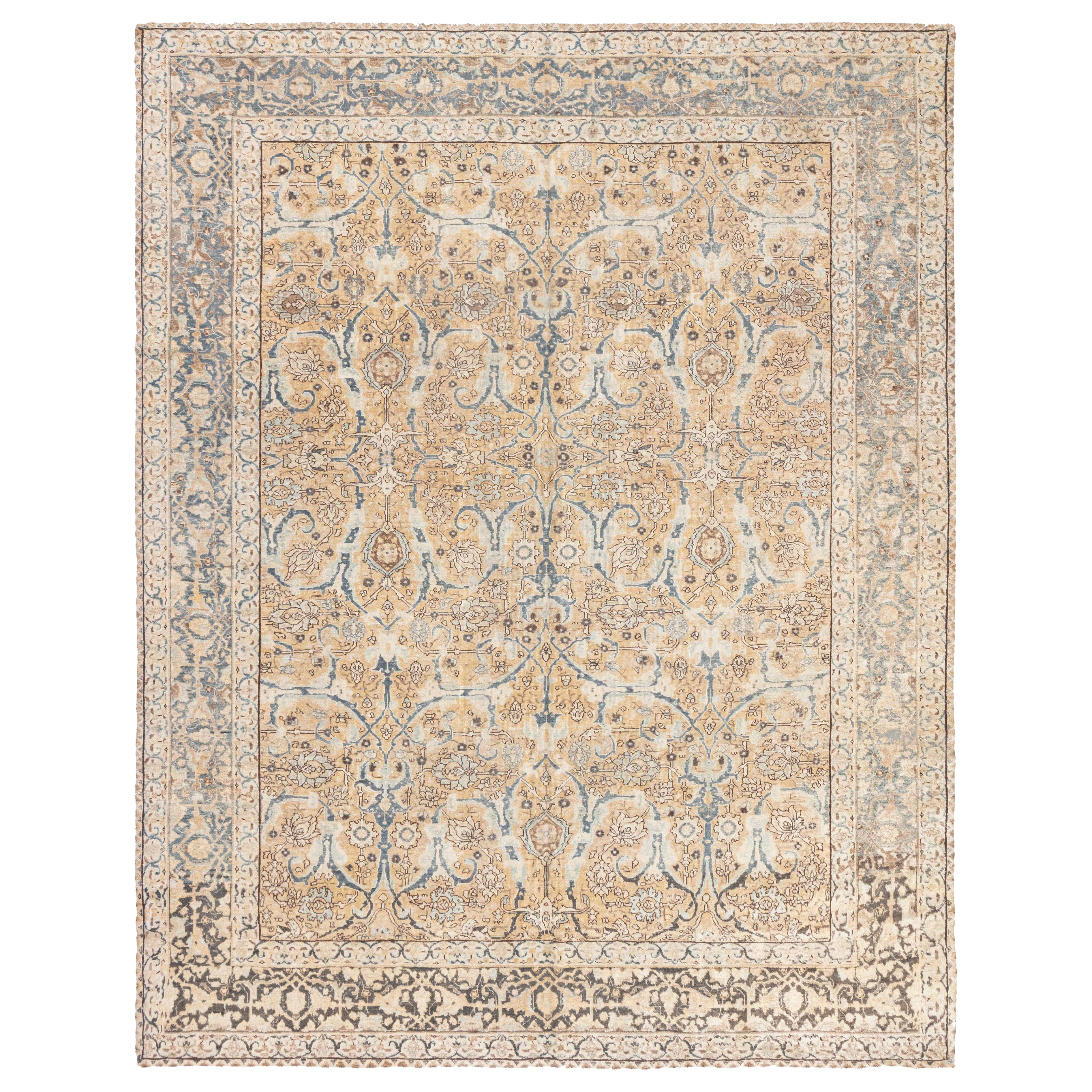 Doris Leslie Blau Tappeto autentico persiano Tabriz Botanic tessuto a mano in lana