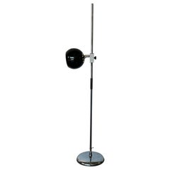 Lampe boule d'œil réglable en chrome style Robert Sonneman avec abat-jour en émail