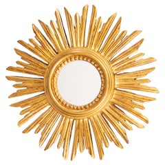 Mid-Century French Giltwood Sunburst Mirror