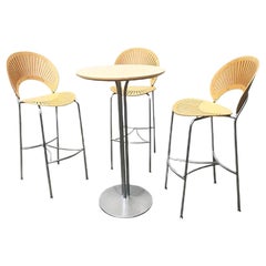 Set of 4 Danish Trinidad Barstools & Table by Nanna Ditzel for Fredericia, 1990s