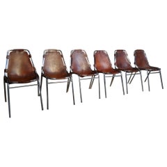 Original Les Arcs Chairs by Charlotte Perriand, 1960s, Set of six chairs