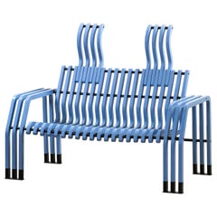Blue "Scheletro" Two-Seater by Kari Asikainen, P. O. Korhonen Oy, Finland, 1980s