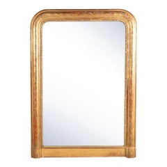 Small French 19th century gilded wood mantel mirror