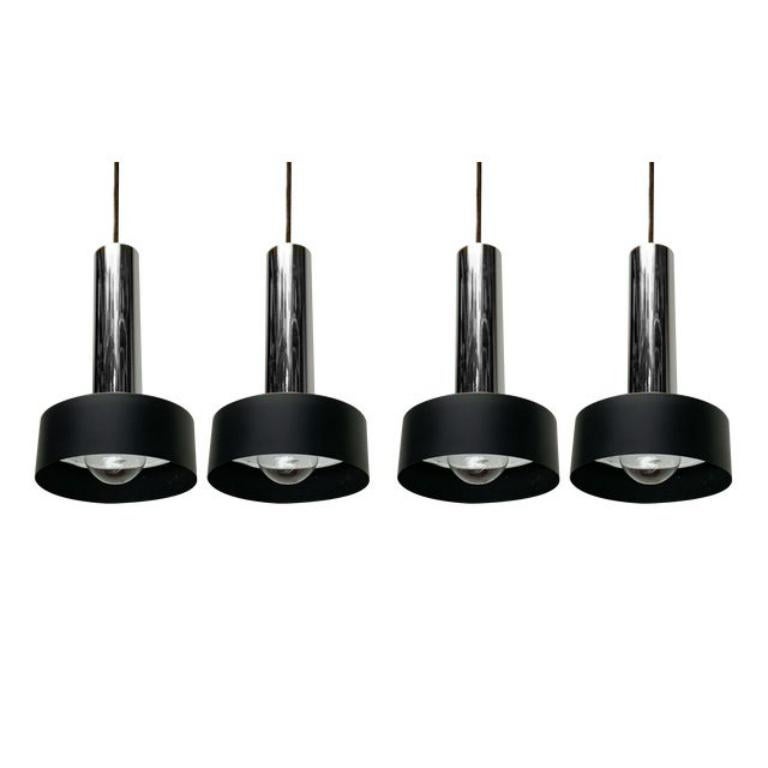 Set di 4 lampade a sospensione minimaliste tedesche di metà secolo, anni '60