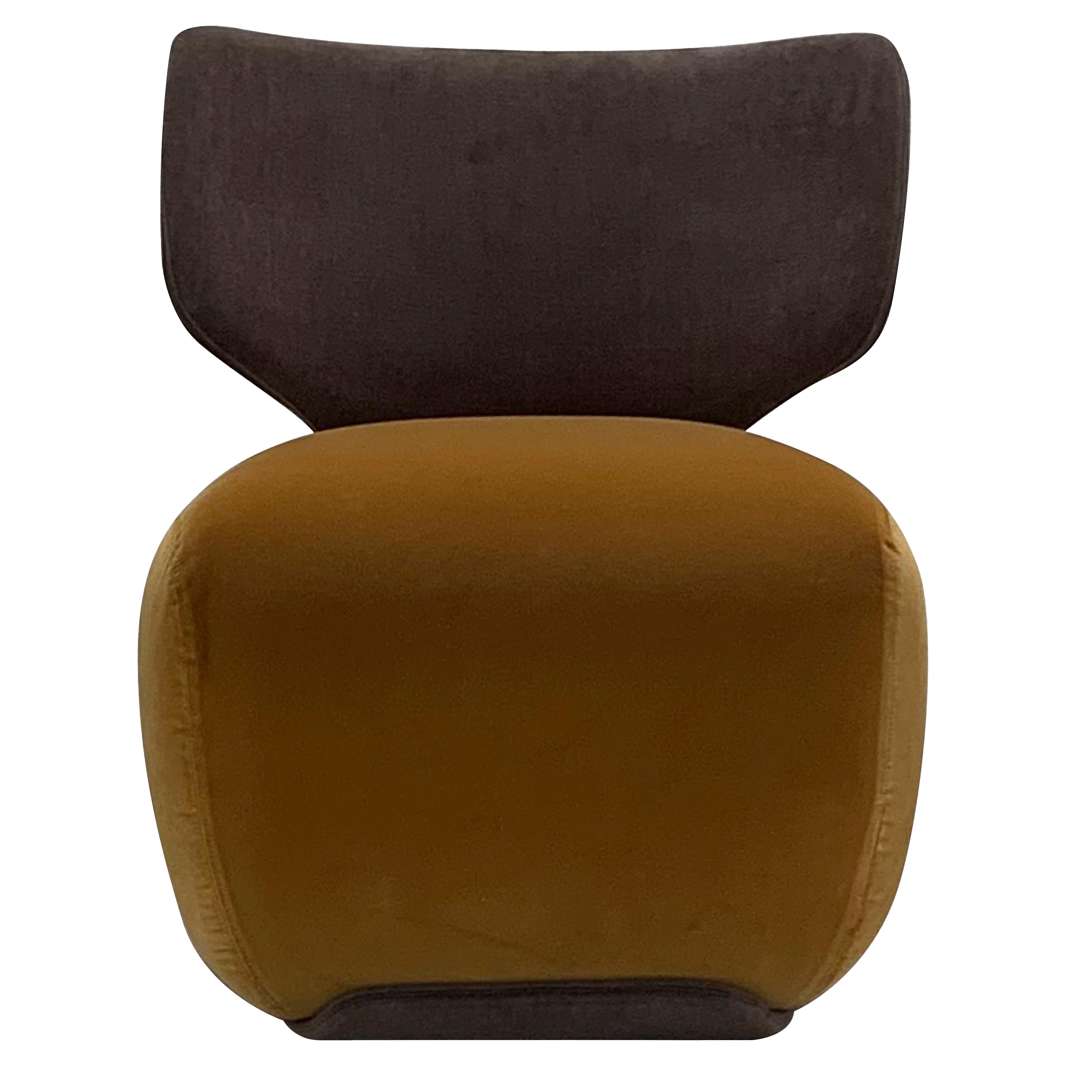 Contemporary Lounge Chair 'NOA' Orange & Brown