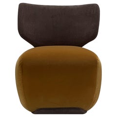 Contemporary Lounge Chair 'NOA' Orange & Brown