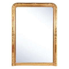 Large 19th century French mirror in carved gilded wood
