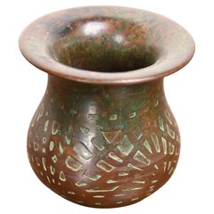 Tiffany Studios New York Kiefernholz Nadelspitze Bronze Klebstofftopf oder Bürstenhalter, um 1910