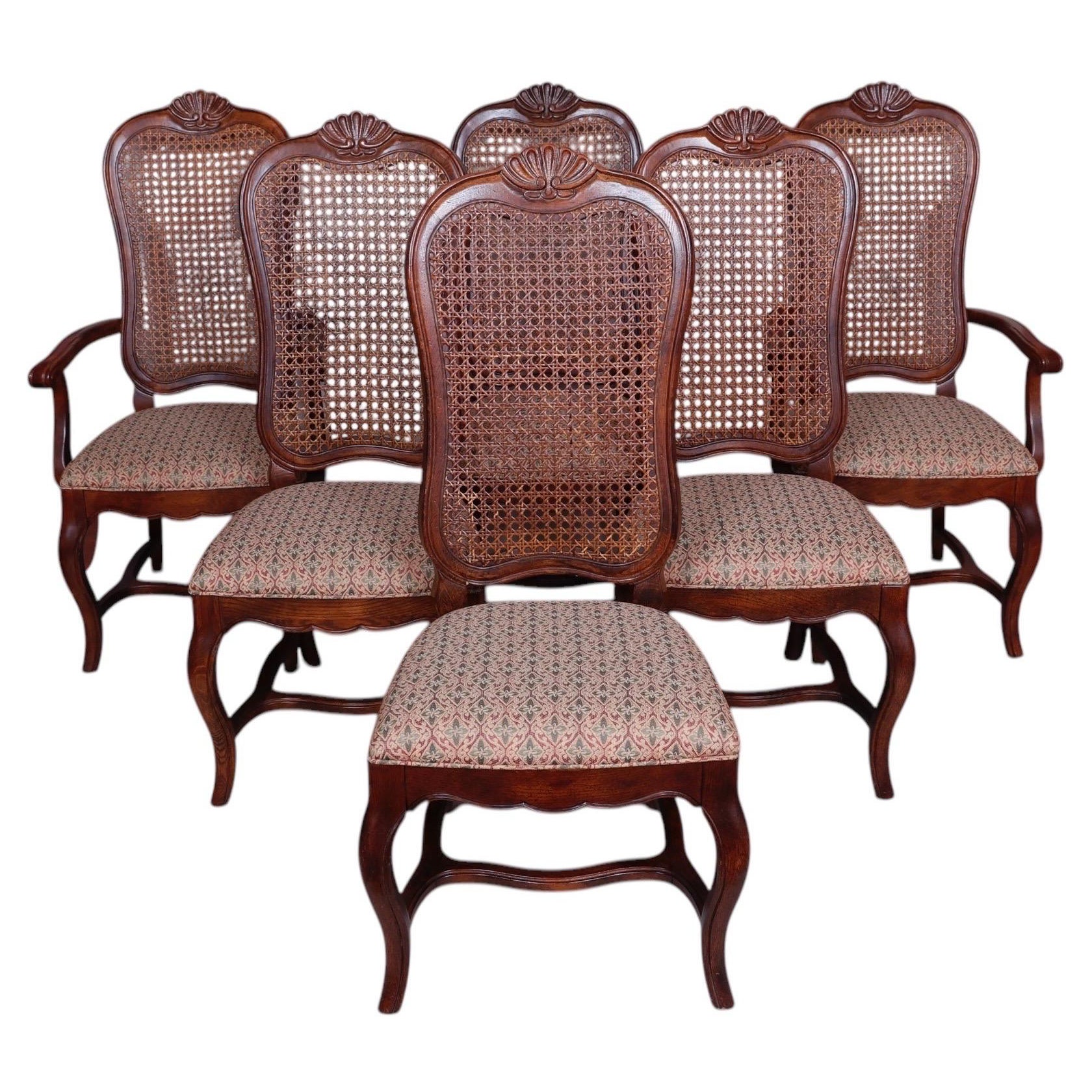 Sillas de comedor de caña de estilo rural francés - Set 6