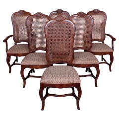 French Country Caned Dining Chairs - Set 6