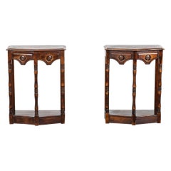 Pair English Oak Side Tables