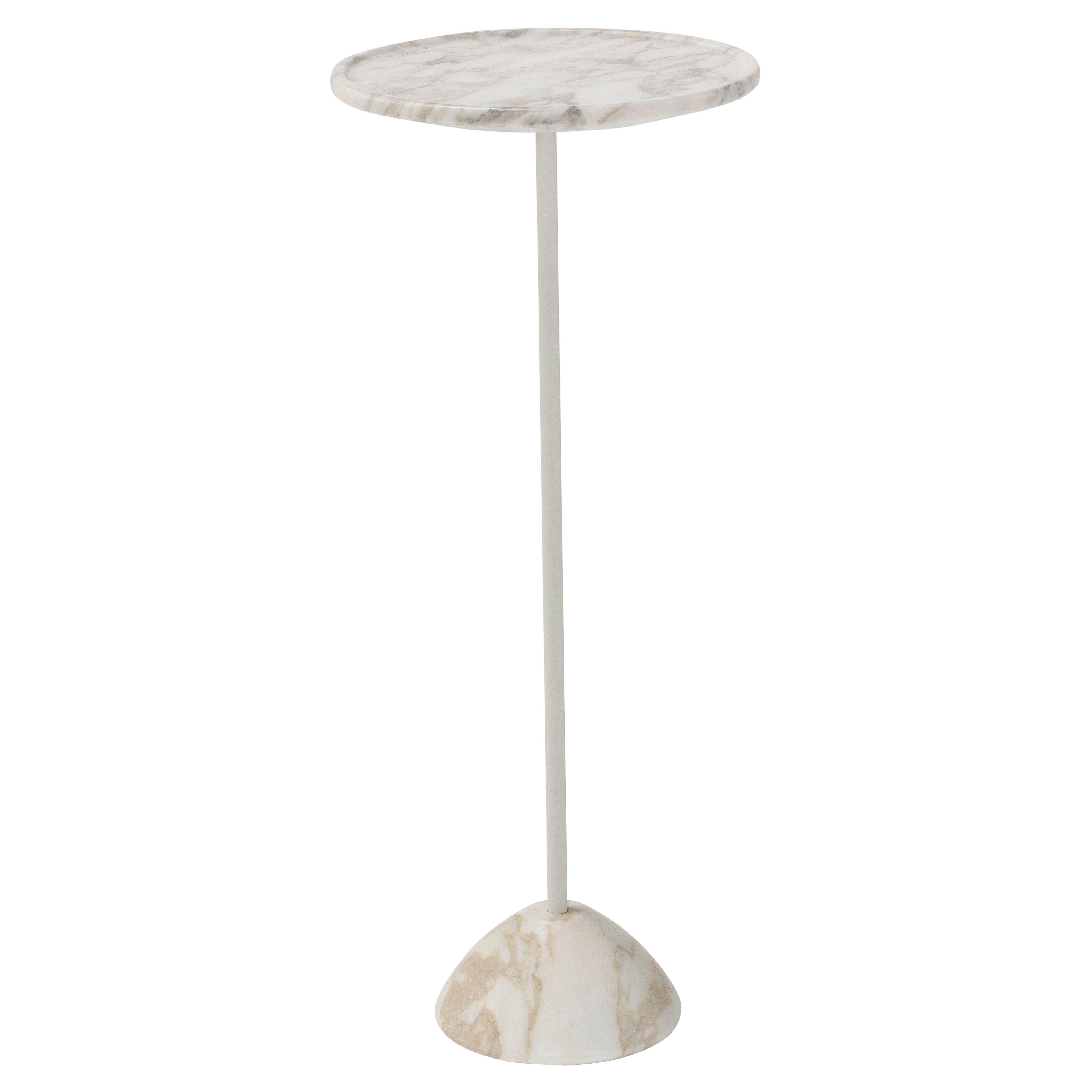 Tavolino contemporaneo 'Clessidra' T533, marmo bianco Calacatta