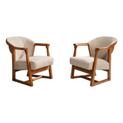 Used Jamestown Lounge Co., Lounge Chairs, Oak, Fabric, USA, 1940s