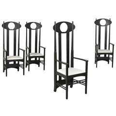 Four Ash Chairs with Armrests by Rennie Mackintosh for Heart of Denmark, 1990s