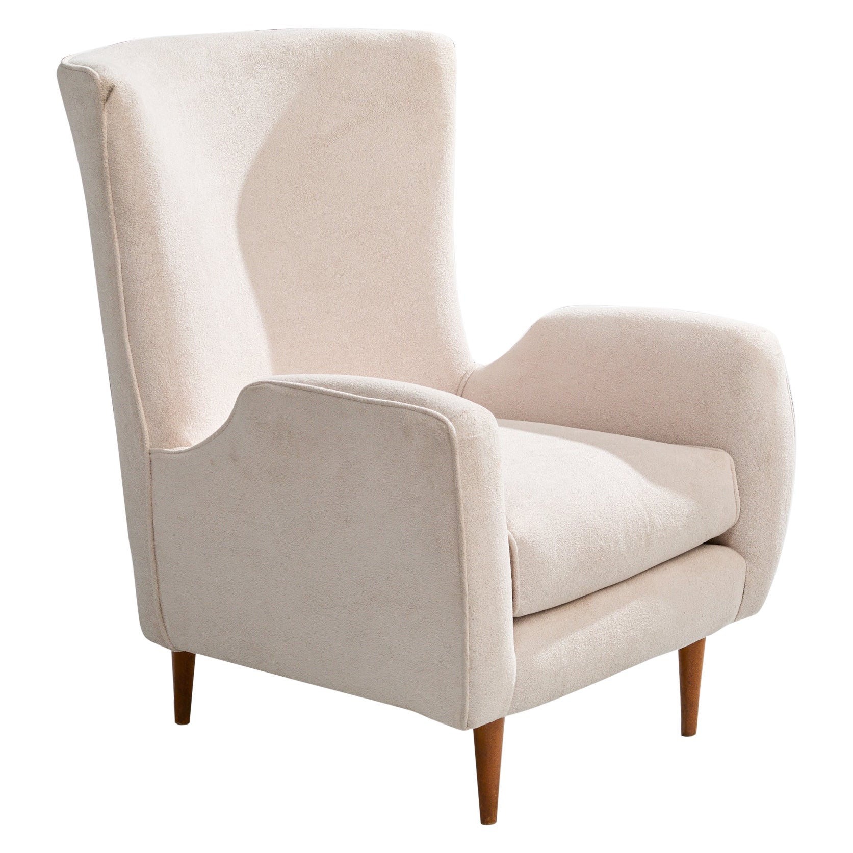 Móveis Teperman, chaise longue, Wood, tissu, Brésil, années 1950