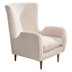 Móveis Teperman, chaise longue, Wood, tissu, Brésil, années 1950