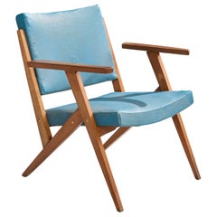 José Zanine Caldas, Lounge Chair, Wood, Leatherette, Brazil, 1950s